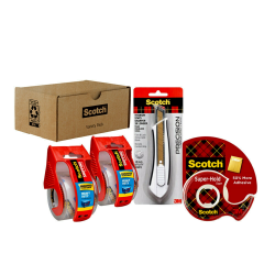 Scotch Shipping Pack, 1 Roll Super-Hold Tape, 2 Rolls Heavy Duty Packaging Tape, 1 Precision Mini Box Cutter Knife