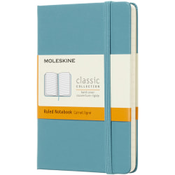 Moleskine Classic Hard Cover Notebook, 3-1/2" x 5-1/2", Ruled, 192 Pages, Reef Blue