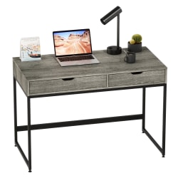 Bestier 44"W Computer Desk With Drawers, Grey