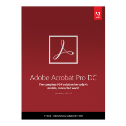 Adobe® Acrobat® Pro DC, 1-Year Subscription, For PC/Mac®, Disc