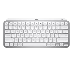 Logitech® MX Keys Mini Minimalist Wireless Illuminated Keyboard, Pale Gray
