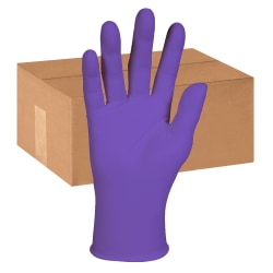 KIMTECH Purple Nitrile Exam Gloves - 12" - Large Size - Purple - Durable, Tear Resistant, Textured Fingertip, Latex-free - For Chemotherapy - 500 / Carton - 6 mil Thickness