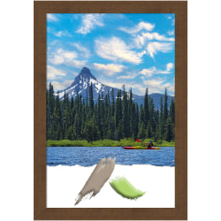 Amanti Art Wood Picture Frame, 28" x 40", Matted For 24" x 36", Carlisle Brown