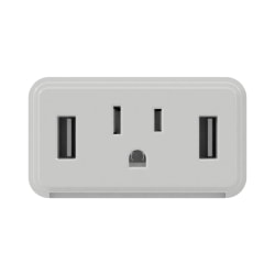 Westek 1-Outlet 2-USB LED Cube Adapter, 3-5/8" x 1-13/16" x 1-1/2", White, Total Qty 1
