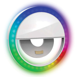 Bower RGB Clip-On Selfie LED Ring Light For Smartphones, 8-3/4"H, 2W, Black