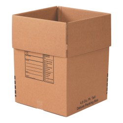 Partners Brand Deluxe Packing Boxes, 18" x 18" x 24", Kraft, Bundle Of 6 Boxes
