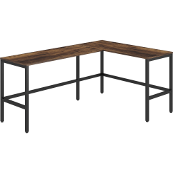 NuSparc L-Shape Metal Frame Desk - For - Table TopL-shaped Top - Contemporary Style - 200 lb Capacity x 67" Table Top Width x 47.25" Table Top Depth x 1" Table Top Thickness - 29.50" Height - Assembly Required - Rustic Oak