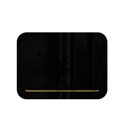 U Brands® Magnetic Glass Dry-Erase Board, 24" X 18", Black Surface, Frameless, Actual Size 23" X 17" (4760U00-01)