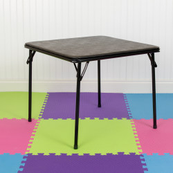 Flash Furniture Kid's Folding Table, 20-1/4"H x 24"W x 24"D, Black