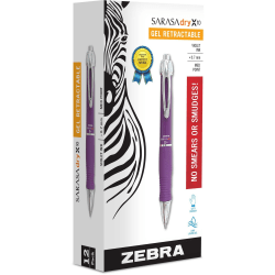 Zebra® Pen GR8® Retractable Gel Pens, Pack Of 12, Medium Point, 0.7 mm, Violet Barrel, Violet Ink