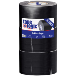 Tape Logic Gaffers Tape, 4" x 60 Yd., 11 Mil, Black, Case Of 3 Rolls