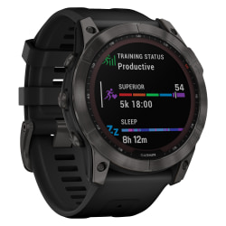 Garmin fenix 7X Sapphire Solar Multisport GPS Watch, Carbon Gray