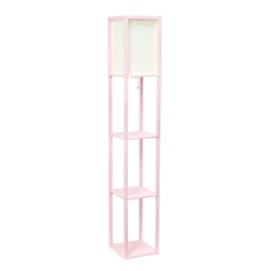 Lalia Home Column Shelf Floor Lamp, 62-3/4"H, Light Pink/White
