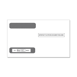 ComplyRight® Double-Window Envelopes For W-2 (5218) Tax Forms, 5-5/8" x 9", Moisture-Seal, White, Pack Of 100 Envelopes