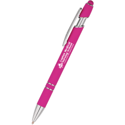 Custom Luxury Brite Softex Gel Glide Stylus Pen, Medium Point, Assorted Barrel Colors, Assorted Ink Colors