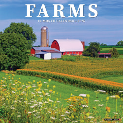 2026 Willow Creek Press Scenic Monthly Wall Calendar, 12" x 12", Farms, January To December, 51115
