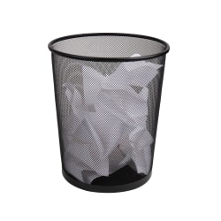Mind Reader Metal Mesh Trash Can 4.4 Gallon Waste Paper Basket, 13-3/4"H x 11-1/2"W x 11-1/2"D, Black