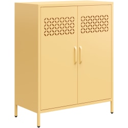Ameriwood Home Mr. Kate Annie 32"W Short Metal 2-Door Cabinet, Sunny Yellow