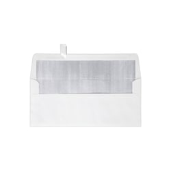 LUX #10 Foil-Lined Square-Flap Envelopes, Peel & Press Closure, White/Silver, Pack Of 50