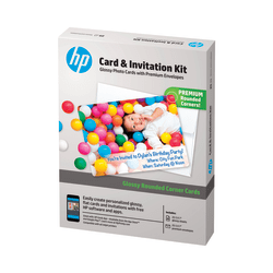 HP Advanced Photo Paper Card & Invitation Kit, Rounded Corners, White