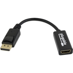 Plugable DisplayPort to HDMI Passive Adapter - (Supports Windows and Linux Systems and Displays up to 4K UHD 3840x2160@30Hz), Driverless
