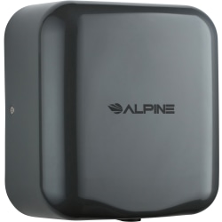 Alpine Industries Hemlock Commercial Automatic High-Speed Electric Hand Dryer With Wall Guard, Gray