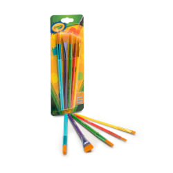 Crayola Arts & Crafts Synthetic Brushes, Assorted, Pack Of 5