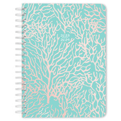 2023-2024 Plato Weekly/Monthly 18-Month Desk Planner, 6" x 7-3/4", Seaside Currents, July to December