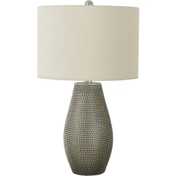 Monarch Specialties Sonny Table Lamp, 24"H, Ivory/Gray