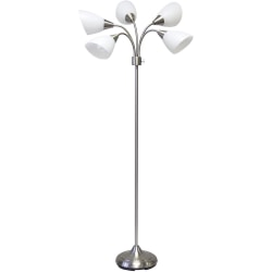 Adesso® Simplee 5-Light Floor Lamp, 67"H, Frosted White/Brushed Steel