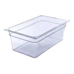 StorPlus Full-Size Plastic Food Pans, 8"H x 12 3/4"W x 20 3/4"D, Clear, Pack Of 6
