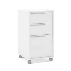 Boahaus 4305 15-3/4"W Lateral 3-Drawer Mobile File Cabinet, Metal, White