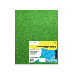 Acco Glitter EVA Foam Sheets, Letter Size, Green, Pack Of 10 Sheets