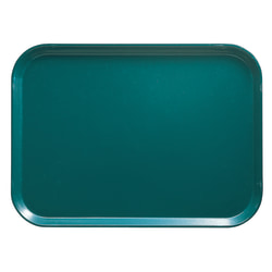 Cambro Camtray Rectangular Serving Trays, 14" x 18", Teal, Pack Of 12 Trays