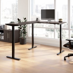 Bush Business Furniture Move 60 Series 60"W Height Adjustable L Shaped Standing Desk, Storm Gray/Black Powder Coat, Standard Delivery