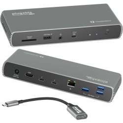 Plugable Thunderbolt 4 Dock with 100W Charging, Thunderbolt Certified, 3x Thunderbolt Ports - Laptop Docking Station Dual Monitor Single 8K or Dual 4K Monitor, 2.5G Ethernet, 1x SD, 4x USB