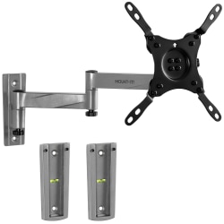 Mount-It! Full Motion Lockable RV And Trailer TV Mount For Screen Sizes 22" To 42", 2-1/8"H x 8"W x 9-1/2"D, Black