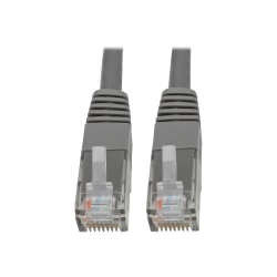 Tripp Lite Cat6 Cat5e Gigabit Molded Patch Cable RJ45 M/M 550MHz Gray 5ft 5' - 128 MB/s - Patch Cable - 5 ft - 1 x RJ-45 Male Network - 1 x RJ-45 Male Network - Gold Plated Contact - Gray