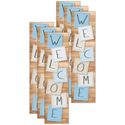Eureka Welcome Vertical Banners, 12" x 45", A Close-Knit Class, Bundle Of 6 Banners