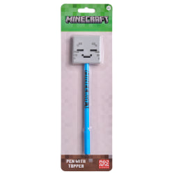 Minecraft 2D Licensed Topper Ballpoint Pen, Medium Point, 0.77 mm, Blue Ink, Quantity 1