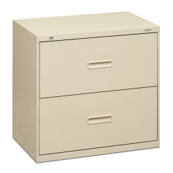 basyx by HON® 400 30"W x 19-1/4"D Lateral 2-Drawer File Cabinet, Putty