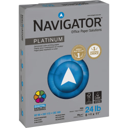 Navigator Platinum Office Multi-Use Printer & Copy Paper, 5 Reams, Bright White, Letter (8.5" x 11"), 2500 Sheets Per Case, 24 Lb, 99 Brightness