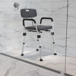 Flash Furniture HERCULES Series Adjustable Bath And Shower Chair, Gray