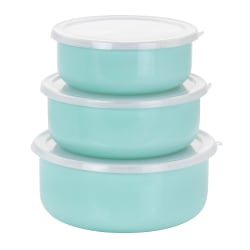 Martha Stewart Nesting Container And Lid Set, Aqua