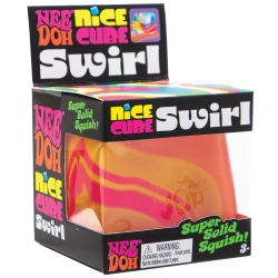 Schylling Inc. NeeDoh Nice Cube, Assorted Swirl, 2-1/4", Total Qty 1