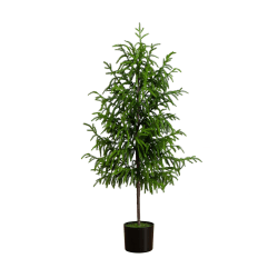 Nearly Natural 4’ Artificial Norfolk Pine Tree, 48"H x 26"W x 26"D, Black/Green