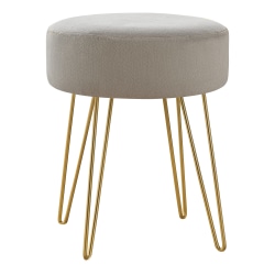 Monarch Specialties Sharon Ottoman With Hairpin Legs, Beige/Gold