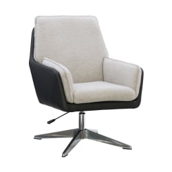 Linon Myra Swivel Accent Chair, Black/Gray/Chrome