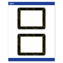 Avery® Printable Postcards With Sure Feed® Technology, 4-1/4" x 5-1/2", Matte White With Black Border with Gold Pattern, Pack Of 20