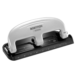 Bostitch® EZ Squeeze 3-Hole Punch, Silver